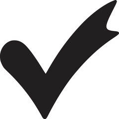 Isolated black check mark on a white background in simple illustration