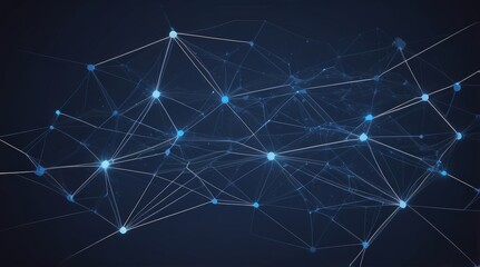 Obraz premium Abstract Data Visualization: AI Network, Digital Transformation (Blue)