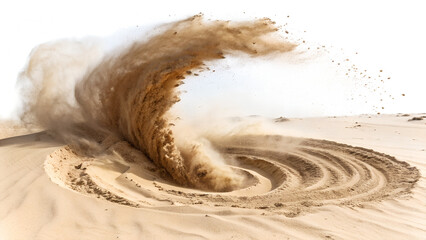 Sand storm isolated on transparent background 