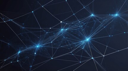 Abstract Data Visualization: AI Network, Digital Transformation (Blue)