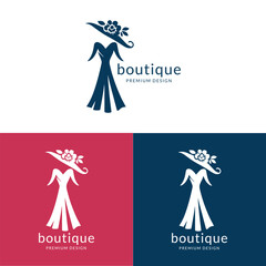 Hand drawn clothing store logo boutique