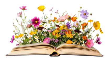 PNG Flowers book open publication.