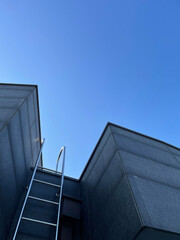 Ladder Leading to the Sky with Minimal Modern Architecture