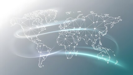 Obraz premium Global network connection world map abstract background