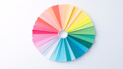 Obraz premium Colorful wheel with pastel colors on a white background.