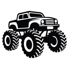 Monster truck minimalist and simple silhouette vector