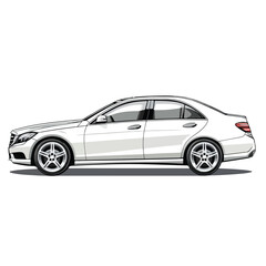 Modern sedan car vehicle isolated vector illustration for automotive designs
