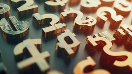 Currency Symbols 3D