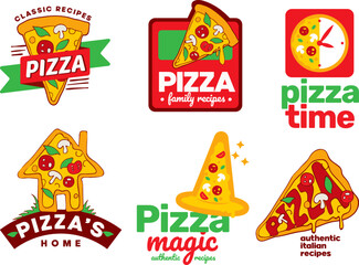pizza badge product vector element 