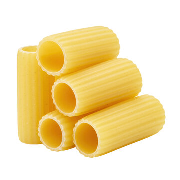 Ultra realistic manicotti tubes shot in 3/4 view, with clear contours and no shadows, standing isolated on a clean transparent background, concept for food advertising