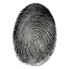 Fingerprint Black Isolated on Transparent Background

