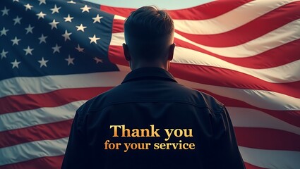 American flag veteran thank you for your service