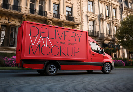 Delivery Van Branding Mockup for Vehicle Branding and Fleet Design