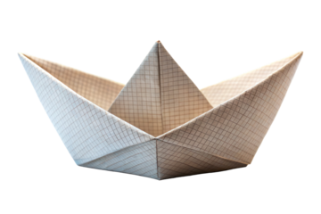 Paper Boat Isolated on Transparent Background


