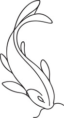 Elegant Koi Fish Minimalist Logo Line Drawing