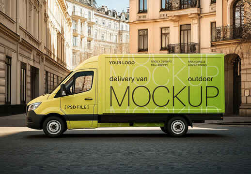 Delivery Van Branding Mockup for Vehicle Branding and Fleet Design