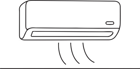 Home Air Conditioner Line Drawing Minimal Style