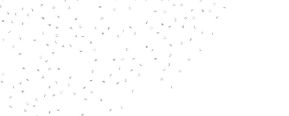 sparkling Christmas confetti falling isolated on white. magic shining flying stars glitter backdrop, sparkle border