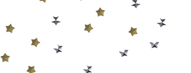 Naklejka premium Radiant Showers: Immerse Yourself in a Spellbinding 3D Gold Stars Downpour