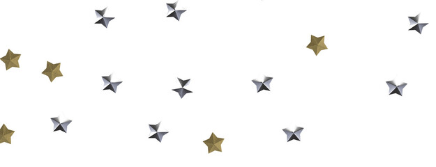 Celestial Christmas Symphony: Enthralling 3D Illustration of Falling Holiday Starbursts