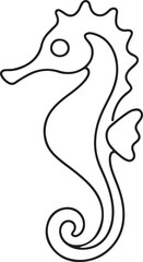 Cute Sea Horse Minimalist Logo Identity Drawing