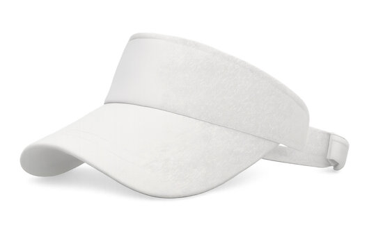 White tennis visor cap on transparent background, perfect for sports and casual wear