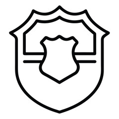 Double shield icon security protection emblem badge