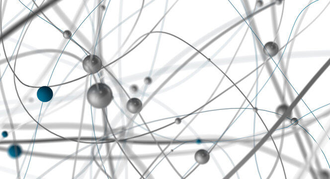 Abstract plexus blue geometry background. Digital technology network connection concept. 3D rendered illustration