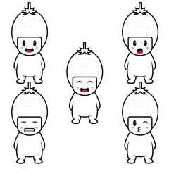 sapodilla fruit emoji illustration