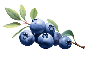 Fototapeta premium Vibrant Blueberries: Fresh Fruit Illustration for Culinary Branding isolated on transparent background png