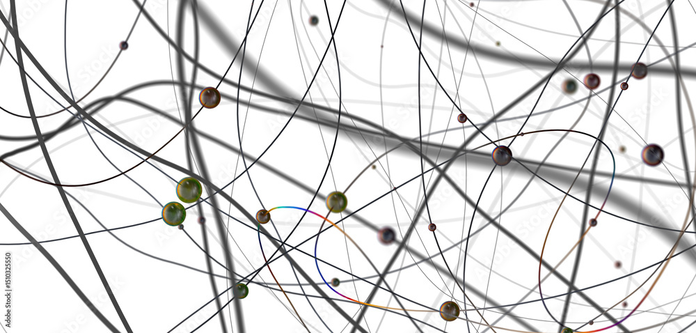 Poster abstract polygonal space with connecting dots and lines. dark background. connection structure. 3d w