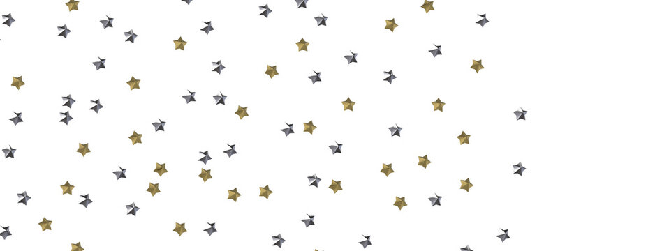 Starstruck Spectacle: 3D Illustration Transports You to a Gold Stars Shower