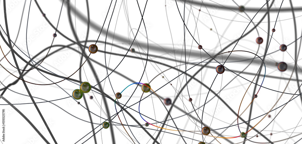 Poster abstract polygonal space with connecting dots and lines. dark background. connection structure. 3d w