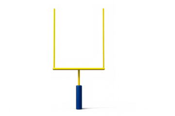 Yellow american football goal post on transparent background