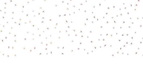 sparkling Christmas confetti falling isolated on white