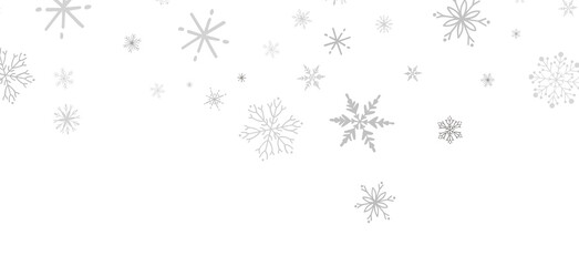 Snowflake Cascade: Mesmerizing 3D Illustration Depicting Descending Christmas Snowflakes