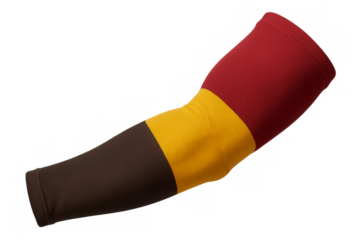 Sports compression arm sleeve showing germany flag colors on transparent background