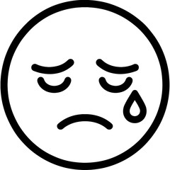 Fototapeta premium Minimal melancholy face icon