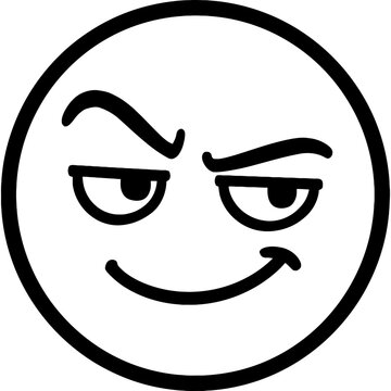 Minimalistic mischievous face icon