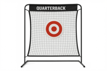 Football quarterback training target net with transparent background