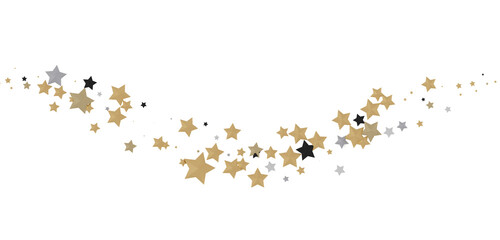 Radiant Showers: Immerse Yourself in a Spellbinding 3D Gold Stars Downpour