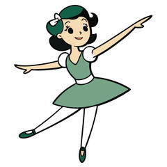 Woman dancing ballet gracefully in tutu performing classical dance art