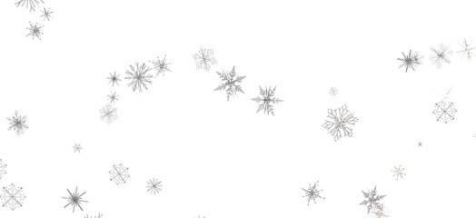 Glistening Snow Shower: Striking 3D Illustration Showcasing Falling Holiday Snowflakes