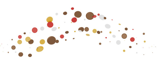 Multicolored paper confetti on transparent background. Realistic confetti flying. Colorful scattered items to holiday decorations.