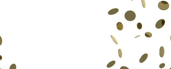 Sprinkle of Success: Spectacular 3D Illustration Showcasing Cascading Gold Confetti