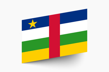 Flag of Central African Republic. Central African Republic flag official colors tilted icon digital vector illustration design.