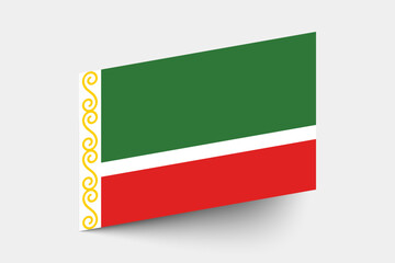 Flag of Chechnya. Chechnya flag official colors tilted icon digital vector illustration design.