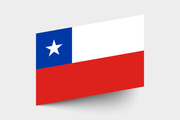 Flag of Chile. Chile flag official colors tilted icon digital vector illustration design.