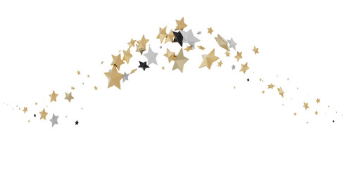 Radiant Showers: Immerse Yourself in a Spellbinding 3D Gold Stars Downpour