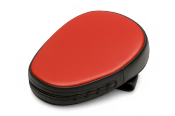 Red and black punching target pad isolated on transparent background